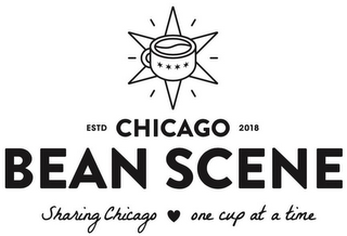 CHICAGO BEAN SCENE ESTD 2018 SHARING CHICAGO ONE CUP AT A TIME logo