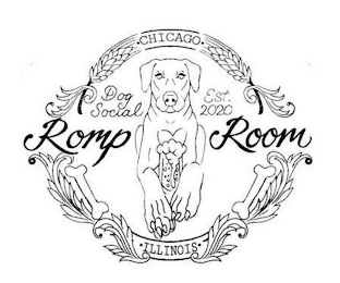 CHICAGO DOG SOCIAL EST. 2020 ROMP ROOM ILLINOIS logo