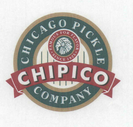 CHICAGO PICKLE COMPANY CHIPICO FAMOUS FOR FLAVOR SINCE 1925 logo
