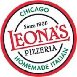 CHICAGO SINCE 1950 LEONA'S PIZZERIA HOMEMADE ITALIAN logo