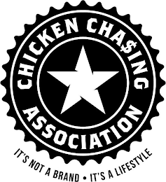 CHICKEN CHASING ASSOCIATION  IT'S NOT A BRAND · IT'S A LIFESTYLE logo