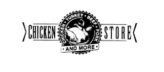 CHICKEN STORE AND MORE CHICKEN TURKEY BEEF PORK logo