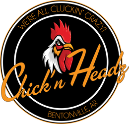 CHICK'N HEADZ WE'RE ALL CLUCKIN' CRAZY! BENTONVILLE, AR logo