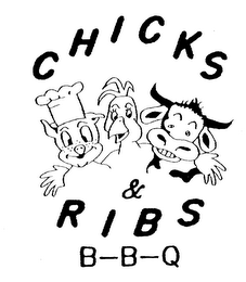 CHICKS & RIBS B-B-Q logo