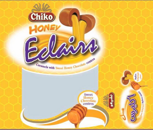 CHIKO HONEY ECLAIRS CARAMELS WITH SWEET HONEY CHOCOLATE CENTRES SWEET HONEY CHOCOLATE CENTRES logo