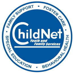 CHILDNET YOUTH AND FAMILY SERVICES FAMILY SUPPORT FOSTER CARE BEHAVIORAL HEALTH SPECIAL EDUCATION logo