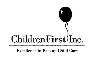 CHILDREN FIRST INC. EXCELLENCE IN BACKUP CHILD CARE logo