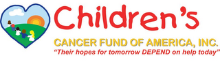 CHILDREN'S CANCER FUND OF AMERICA, INC. "THEIR HOPES FOR TOMORROW DEPEND ON HELP TODAY" logo