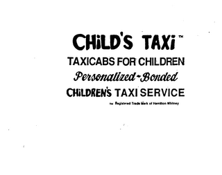 CHILD'S TAXI TAXICABS FOR CHILDREN PERSONALIZED-BONDED CHILDREN'S TAXI SERVICE logo