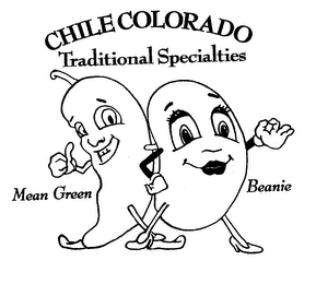 CHILE COLORADO TRADITIONAL SPECIALTIES MEAN GREEN BEANIE logo