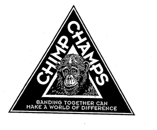 CHIMP CHAMPS BANDING TOGETHER CAN MAKE A WORLD OF DIFFERENCE logo