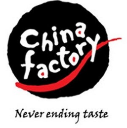 CHINA FACTORY NEVER ENDING TASTE logo