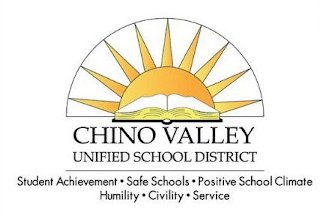 CHINO VALLEY UNIFIED SCHOOL DISTRICT STUDENT ACHIEVEMENT SAFE SCHOOLS POSITIVE SCHOOL CLIMATE HUMILITY CIVILITY SERVICE logo