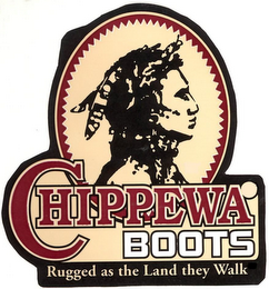 CHIPPEWA BOOTS RUGGED AS THE LAND THEY WALK logo