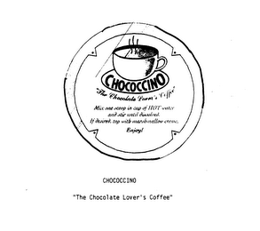 CHOCOCCINO "THE CHOCOLATE LOVER'S COFFEE" logo