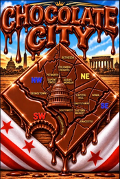 CHOCOLATE CITY BETHESDA COLUMBIA HEIGHTS PETWORTH DUPONT CIRCLE ADAMS MORGAN GEORGETOWN NW SW NE SE CAPITOL HILL CONSTITUTION AVE NOMA SOUTHWEST EASTERN MARKET ANACOSTIA POTOMAK RIVER logo