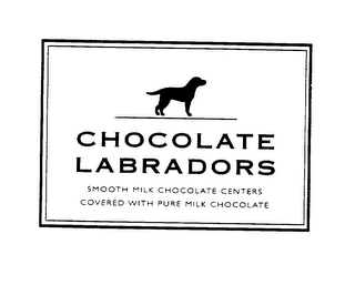 CHOCOLATE LABRADORS SMOOTH MILK CHOCOLATE CENTERS COVERED WITH PURE MILK CHOCOLATE logo