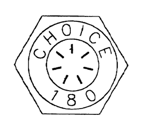 CHOICE 180 1/4 DIA. 7/16 FLATS 5/8 DIA. 15/16 FLATS 1-1/4 DIA. 1-7/8 FLATS logo