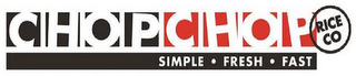 CHOP CHOP RICE CO SIMPLE  ·  FRESH   ·  FAST logo
