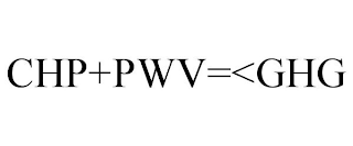 CHP+PWV=<GHG