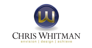CHRIS WHITMAN, ENVISION, DESIGN, ACHIEVE logo