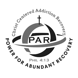 CHRIST CENTERED ADDICTION RECOVERY PAR PHIL 4:13 POWER FOR ABUNDANT RECOVERY logo
