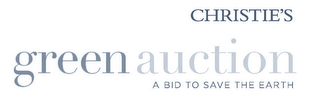 CHRISTIE'S GREEN AUCTION A BID TO SAVE THE EARTH logo