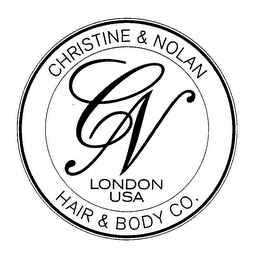 CHRISTINE & NOLAN CN LONDON USA HAIR & BODY CO. logo