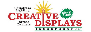 CHRISTMAS LIGHTING STREET BANNERS CREATIVE DISPLAYS INCORPORATED SINCE 1959 logo