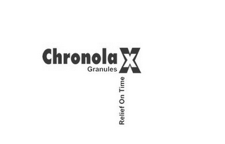 CHRONOLA X GRANULES RELIEF ON TIME logo