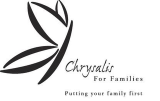 CHRYSALIS FOR FAMILIES PUTTING FAMILY FIRST logo