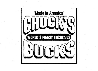 CHUCK'S BUCKS WORLD'S FINEST BUCKTAILS "MADE IN AMERICA" logo
