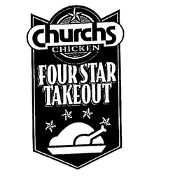 CHURCHS CHICKEN FOUR STAR TAKEOUT logo