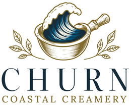 CHURN COASTAL CREAMERY logo