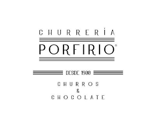 CHURRERÍA PORFIRIO DESDE 1900 CHURROS & CHOCOLATE logo