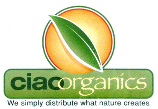 CIAO ORGANICS WE SIMPLY DISTRIBUTE WHATNATURE CREATES logo