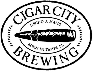 CIGAR CITY BREWING HECHO A MANO BORN INTAMPA, FL CCB logo