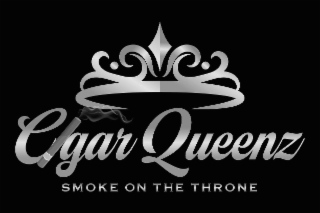 CIGAR QUEENZ SMOKE ON THE THRONE logo