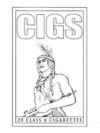 CIGS 20 CLASS A CIGARETTES logo
