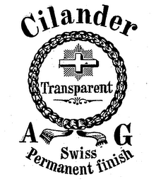 CILANDER TRANSPARENT A G SWISS PERMANENTFINISH logo