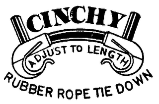 CINCHY ADJUST TO LENGTH RUBBER ROPE TIE DOWN logo