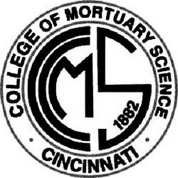 CINCINNATI COLLEGE OF MORTUARY SCIENCE CCMS 1882 logo