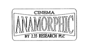 CINEMA ANAMORPHIC BY 2.35 RESEARCH PLC logo