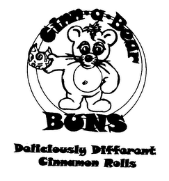CINN A BEAR BUNS DELICIOUSLY DIFFERENT CINNAMON ROLLS logo
