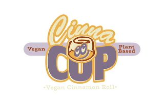 CINNACUP CUP VEGAN PLANT BASED · VEGAN CINNAMON ROLLS · logo