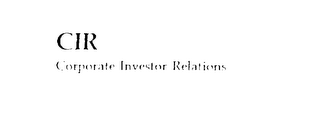 CIR CORPORATE INVESTOR RELATIONS logo