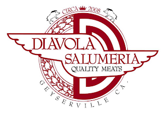 CIRCA 2008  DIAVOLA SALUMERIA QUALITY MEATS GEYSERVILLE CA. logo