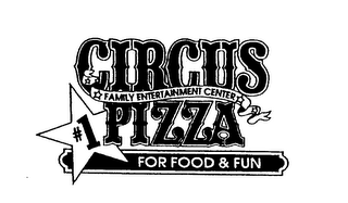CIRCUS #1 PIZZA FOR FOOD & FUN FAMILY ENTERTAINMENT CENTER logo