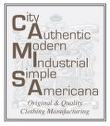 CITY AUTHENTIC MODERN INDUSTRIAL SIMPLEAMERICANA ORIGINAL & QUALITY CLOTHING MANUFACTURING logo