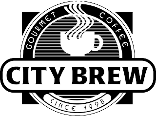 CITY BREW GOURMET COFFEE SINCE 1998 logo